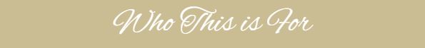 lettering of Who This is For